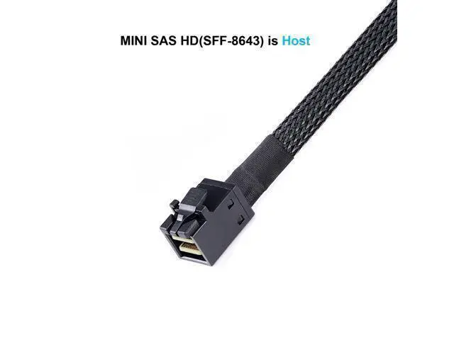 Alt view image 2 of 7 - Vszerda Mini-SAS to SAS-Cable: 0.5M SFF-8643 to SAS SFF-8643 to SFF-8482 Connector 4X SFF-8482 with SATA Power Adapter Cable (1.6FT)