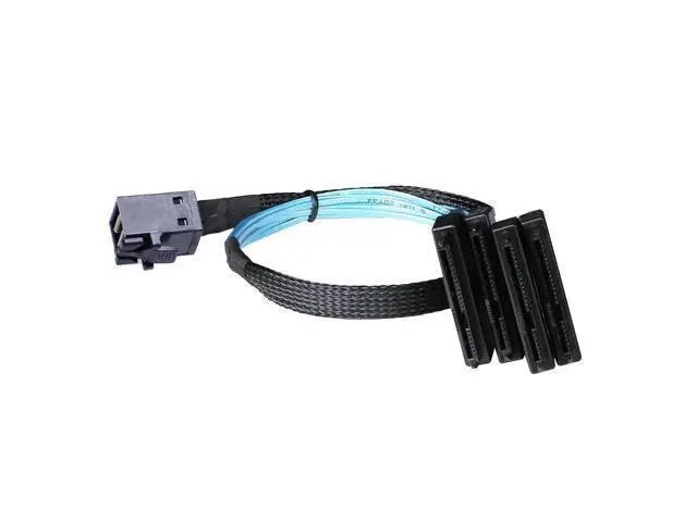 Alt view image 6 of 7 - Vszerda Mini-SAS to SAS-Cable: 0.5M SFF-8643 to SAS SFF-8643 to SFF-8482 Connector 4X SFF-8482 with SATA Power Adapter Cable (1.6FT)