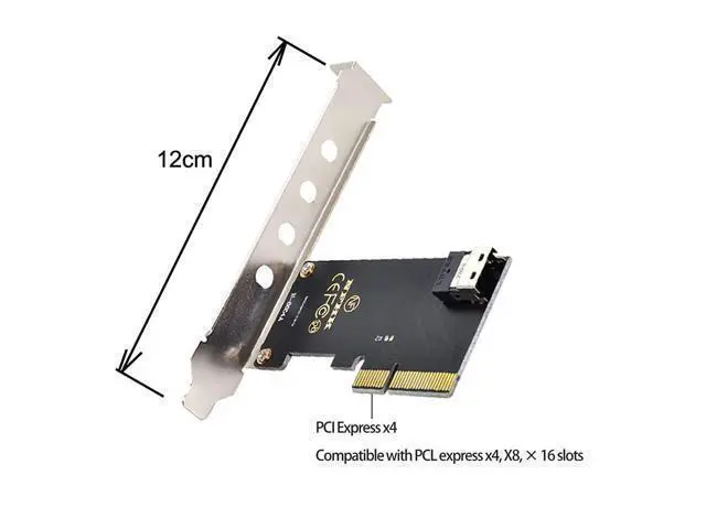 Alt view image 6 of 7 - Vszerda PCI-E 4X to U.2 U2 Kit SFF-8639 to SFF-8654 Slimline SAS NVME PCIe SSD Adapter for Mainboard