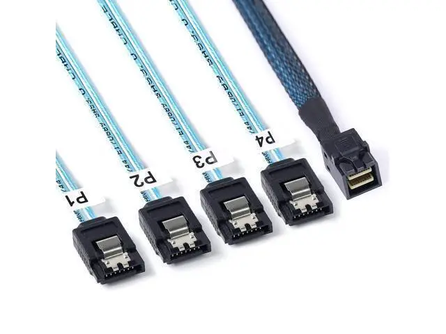 Alt view image 6 of 7 - Vszerda 2Pack Mini SAS to SATA Cable: 0.5M SFF-8643 to SATA Forward Breakout Mini SAS HD SFF 8643 Controller to Hard Drive Cable (1.6FT)