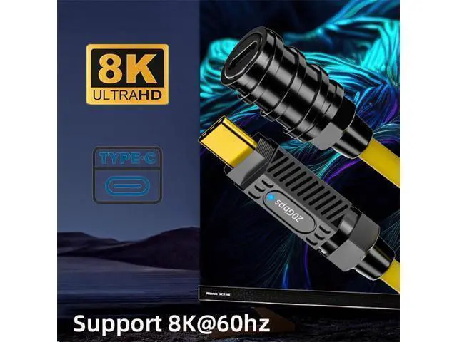 Alt view image 4 of 7 - Vszerda Stretch Coiled Silicone 140W 20Gbps 8K USB-C USB4 Cable Type-C Male to Female Extension Cable Power & Data for Gaming Keyboard Mouse 1.8m/6ft