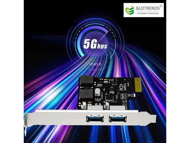 Alt view image 5 of 7 - Vszerda U3023 2-Port USB 3.0 Type-A 5Gb PCIe Expansion Card for Intel, AMD, and ARM Platform, Compatible with Windows and Linux (Not Support Mac OS)