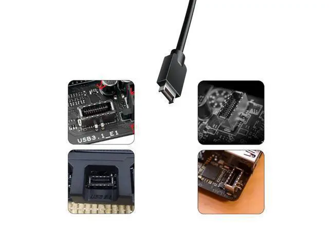 Alt view image 4 of 7 - Vszerda USB 3.1 Type C Front Panel Header Extendsion 50Cm Cable,Type E to USB C Connector with PCIe Full Height Bracket