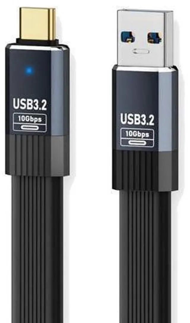 Main image of Vszerda USB3.1 Type-A Male Host to Type-C Male 10Gbps Flat Slim FPC USB-C Data Power Cable 5V3A Compatible with Laptop Phone Disk (100cm)