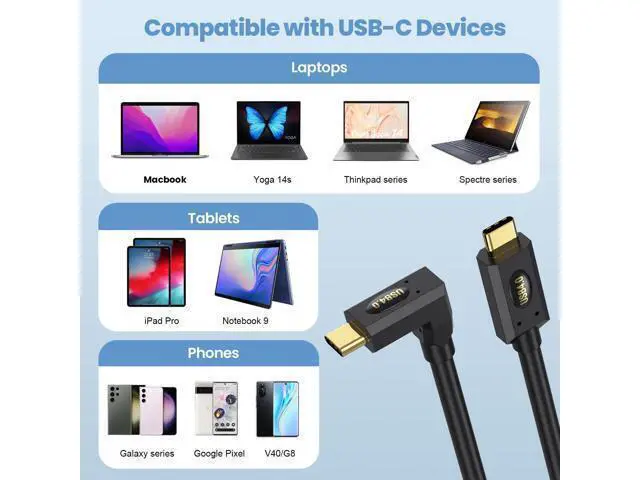 Alt view image 5 of 7 - Vszerda USB4.0 Cable Spring Coiled, USB C to USB C Cord 8K/6K @60hz 40Gbps 240W Fast Data Charging Type C Spring Spiral Cord Cables, 4FT/1.2M (Male to Female, Straight to Straight)