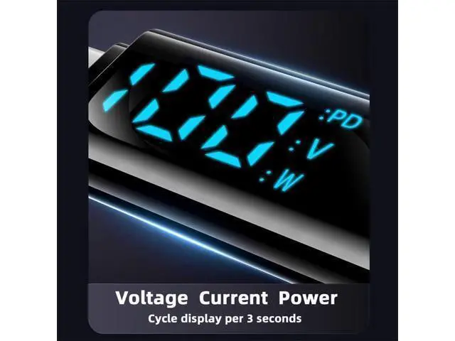 Alt view image 7 of 7 - Vszerda USB-C to USB C 100W 20Gbps Power & Data Cable with Smart LED Display 8K Type-C Male to Male for Laptop Disk Phone 200cm