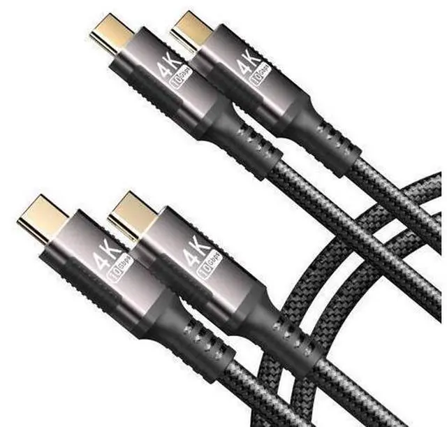Main image of Vszerda USB-c to USB-c Cable 3.3ft 2 Pack Compatible with Thunderbolt 3,USB C 3.1 Cable 10Gbps Data Transfer,4K@60Hz/2K@120Hz Video Output Monitor Cord,Type-C Nylon Braided 100W Fast Charging.