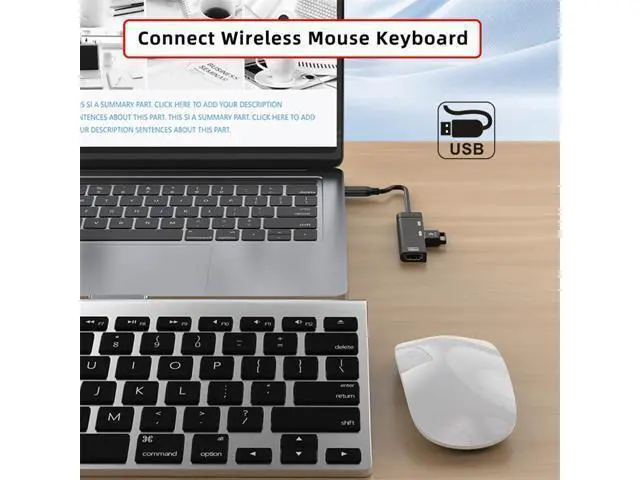 Alt view image 6 of 7 - Vszerda USB-C Type-C to HDMI Multiport Adapter 4K@120hz USB 3.0 OTG Converter HDTV with Female PD 100W Power Port