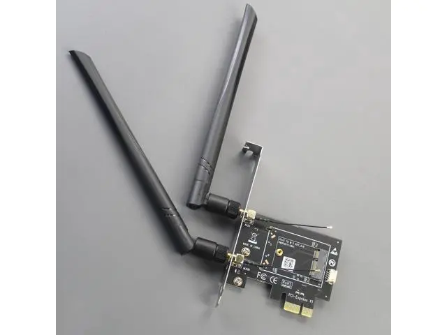 Alt view image 2 of 7 - Vszerda WA01 M.2 E Key to PCIe X1 WiFi Bluetooth Adapter for M.2 WiFi 4/5/6/6e/7/Coral TPU Module, with 6-dBi SMA Antenna Kits