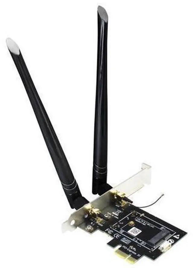 Main image of Vszerda WA01 M.2 E Key to PCIe X1 WiFi Bluetooth Adapter for M.2 WiFi 4/5/6/6e/7/Coral TPU Module, with 6-dBi SMA Antenna Kits