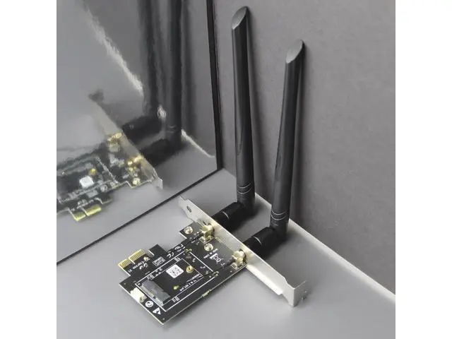 Alt view image 3 of 7 - Vszerda WA01 M.2 E Key to PCIe X1 WiFi Bluetooth Adapter for M.2 WiFi 4/5/6/6e/7/Coral TPU Module, with 6-dBi SMA Antenna Kits