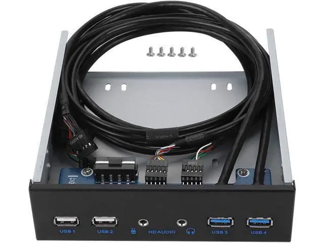 Alt view image 6 of 7 - 5.25 inch Front Panel, USB 3.0 4-Ports 3.5 inch Metal Front Panel, 19PIN HD Audio Extension Front Panel, Fits Any 5.25 Computer Case Front Bay