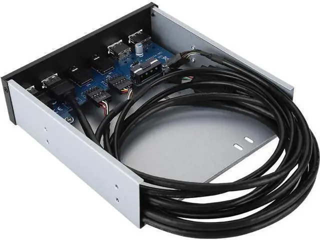 Alt view image 7 of 7 - 5.25 inch Front Panel, USB 3.0 4-Ports 3.5 inch Metal Front Panel, 19PIN HD Audio Extension Front Panel, Fits Any 5.25 Computer Case Front Bay