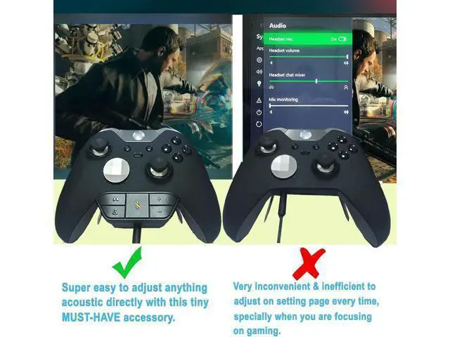 Alt view image 5 of 7 - Ssgamer Stereo Headset Adapter for Xbox One & Xbox Series X|S Controller - Headphone Adapter Adjust Volume, Mic,Audio Balance (Voice Chat & Game Sound) Directly