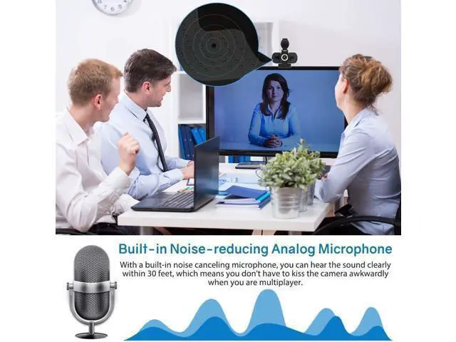 Alt view image 4 of 7 - Webcam with Microphone with Privacy Cover,1080P Full HD Web Camera with Wide View for Live Broadcast,PC Laptop Desktop USB Webcams Computer Video Camera