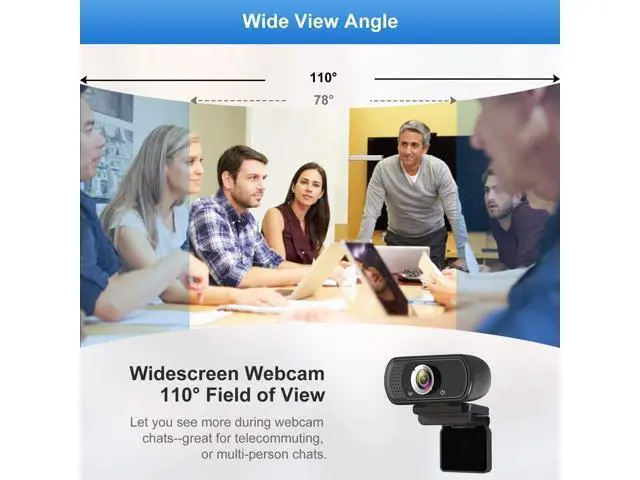 Alt view image 5 of 7 - Webcam with Microphone with Privacy Cover,1080P Full HD Web Camera with Wide View for Live Broadcast,PC Laptop Desktop USB Webcams Computer Video Camera