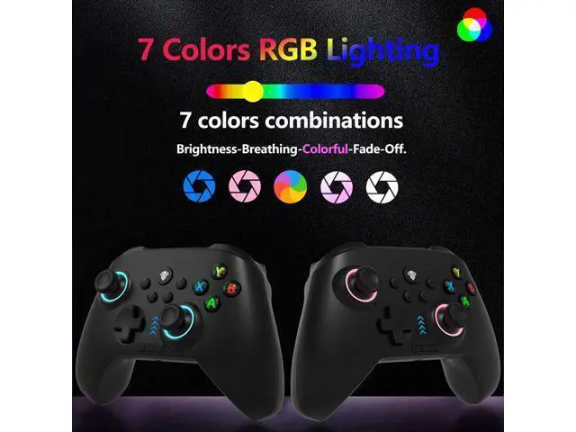 Alt view image 2 of 7 - 2.4G Wireless PC/Switch Controller with RGB Lighting/Programming Keys/Hall Joysticks/Hall Triggers/Vibrations,Three-Mode Switch Controller,Plug and Play Work for Windows PC, Android, Switch, Steam,TV