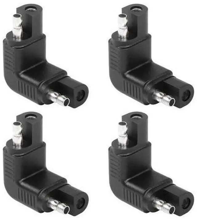 Main image of Right Angle SAE Polarity Reverse Adapter, 90 Degree SAE to SAE Plug Quick Disconnect Connector for Solar Panel,RV,etc(4-Pack)