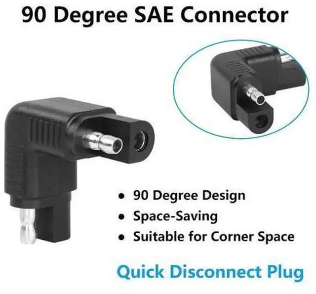 Alt view image 2 of 7 - Right Angle SAE Polarity Reverse Adapter, 90 Degree SAE to SAE Plug Quick Disconnect Connector for Solar Panel,RV,etc(4-Pack)