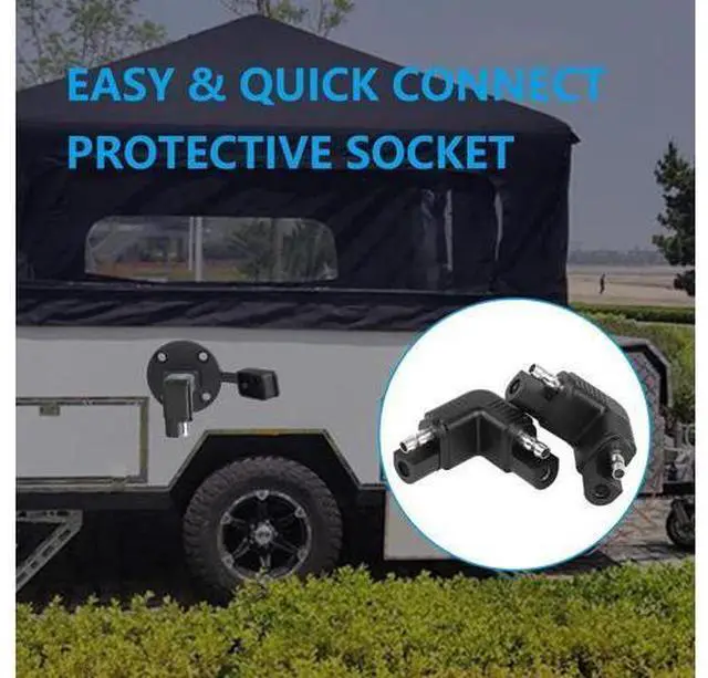 Alt view image 4 of 7 - Right Angle SAE Polarity Reverse Adapter, 90 Degree SAE to SAE Plug Quick Disconnect Connector for Solar Panel,RV,etc(4-Pack)