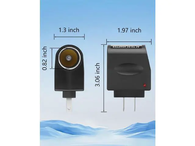 Alt view image 6 of 7 - AC to DC Adapter Wall Plug to 12V 18W Cigarette Lighter Converter 100-240V AC to DC 12 V Cigarette Lighter Adapter, AC/DC Power Converter