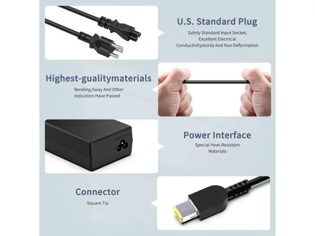 Alt view image 3 of 7 - 135W Laptop Charger Compatible with Lenovo ADL135NDC3A ADL135NLC3A ADL135NDC2A ADL135NLC2A ADL135SCC3A ADL135NCC3A 4X20E50558 4X20E50564 4X20E50569 45N0362 45N0361 AC Adapter Power Supply Cord