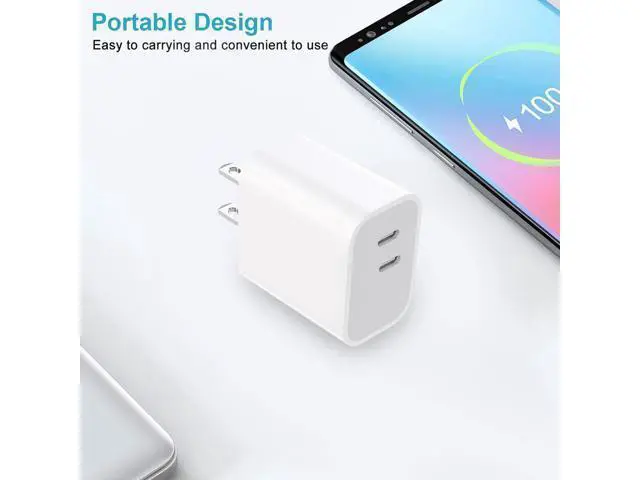 Alt view image 3 of 7 - iPhone 17 16 15 Charger 3-Pack Dual Port USB C Fast Charging Block with 6ft c to c Cable Type C Wall Charger Plug for iPhone 17 Pro Max/17 Pro/17/16 15 Pro Max/16 15 Pro/16 15 (Pure White, 6ft)