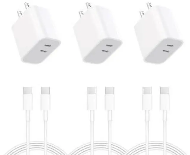 Main image of iPhone 17 16 15 Charger 3-Pack Dual Port USB C Fast Charging Block with 6ft c to c Cable Type C Wall Charger Plug for iPhone 17 Pro Max/17 Pro/17/16 15 Pro Max/16 15 Pro/16 15 (Pure White, 6ft)