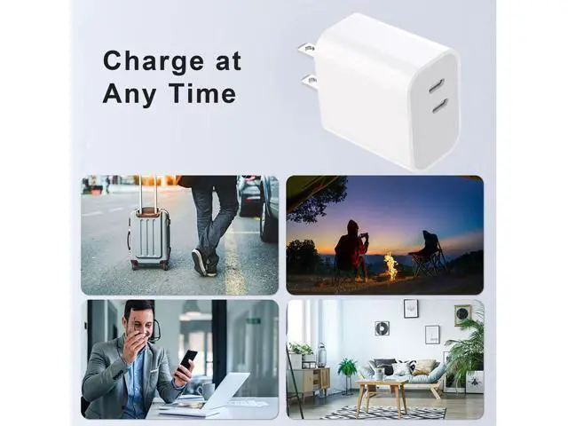 Alt view image 4 of 7 - iPhone 17 16 15 Charger 3-Pack Dual Port USB C Fast Charging Block with 6ft c to c Cable Type C Wall Charger Plug for iPhone 17 Pro Max/17 Pro/17/16 15 Pro Max/16 15 Pro/16 15 (Pure White, 6ft)