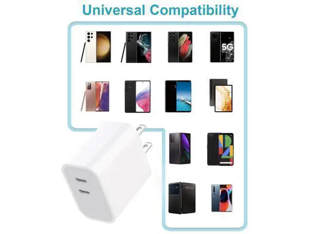Alt view image 7 of 7 - iPhone 17 16 15 Charger 3-Pack Dual Port USB C Fast Charging Block with 6ft c to c Cable Type C Wall Charger Plug for iPhone 17 Pro Max/17 Pro/17/16 15 Pro Max/16 15 Pro/16 15 (Pure White, 6ft)