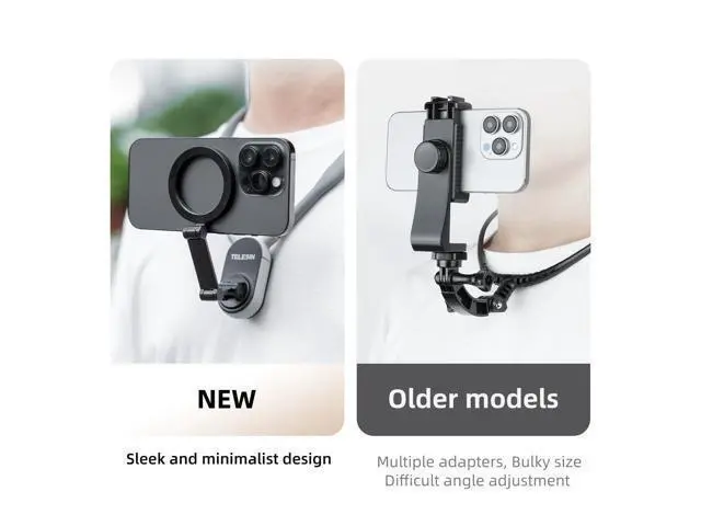 Alt view image 3 of 7 - Magnetic Neck Mount for Phones, Neck Cell Phone Holder POV/Vlog Selfie Mount Hand Free Phone Neck Holder Chest Stand Strap Video Recording for iPhone 17 16 15 14 13 12 Seires Android Phones