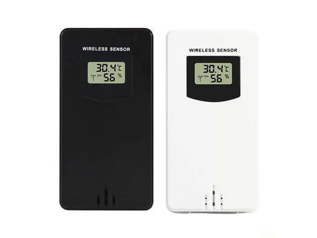 Alt view image 2 of 7 - Wireless Temperature and Humidity Sensor Weather Station, 433.92 MHz Radio Transmitter with LCD Display, White(White)