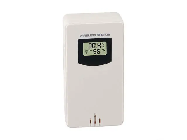 Alt view image 3 of 7 - Wireless Temperature and Humidity Sensor Weather Station, 433.92 MHz Radio Transmitter with LCD Display, White(White)