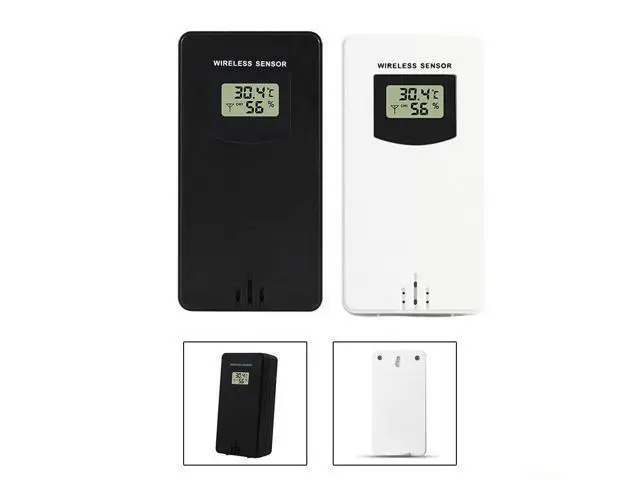 Alt view image 6 of 7 - Wireless Temperature and Humidity Sensor Weather Station, 433.92 MHz Radio Transmitter with LCD Display, White(White)