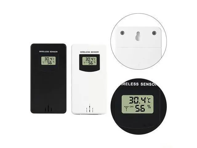 Alt view image 7 of 7 - Wireless Temperature and Humidity Sensor Weather Station, 433.92 MHz Radio Transmitter with LCD Display, White(White)