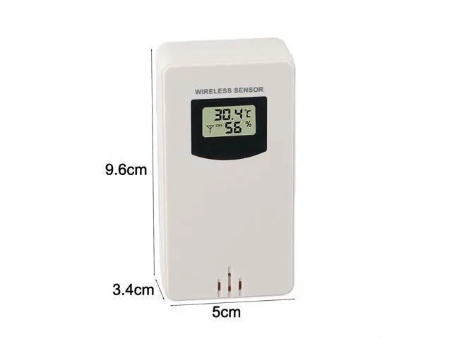 Alt view image 5 of 7 - Wireless Temperature and Humidity Sensor Weather Station, 433.92 MHz Radio Transmitter with LCD Display, White(White)