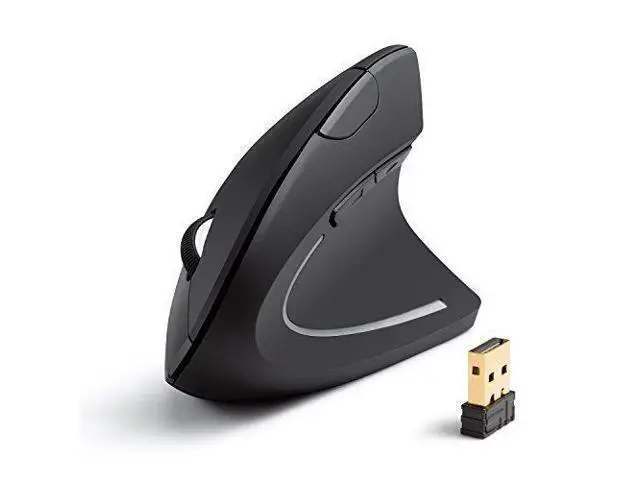 Alt view image 4 of 7 - 2.4G Wireless Vertical Ergonomic Optical Mouse for Work, Multi-Device Connectivity, 800/1200 /1600 DPI, 5 Buttons for Laptop, Desktop, PC - Black