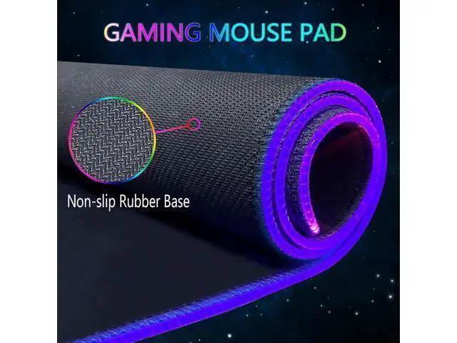Alt view image 5 of 7 - Armanza RGB Gaming Mouse Pad, Large Mousepad with Led Light, Gaming Accessories Keyboard Pad for Desk, Non-Slip Rubber Base Big Mouse Mat for Gamer, 31.5 X 11.8 Inch, Golden Galaxy