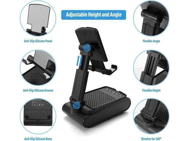 Alt view image 5 of 7 - Birthday Gifts for Men, Cell Phone Stand with Wireless Bluetooth Speaker, Gifts for Dad Him Husband Boyfriend, Cool Gadgets for Men, Unique Gifts