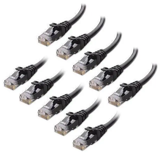 Main image of Cable Matters 10Gbps 10-Pack Snagless Cat 6 Ethernet Cable 14 ft (Cat 6 Cable, Cat6 Cable, Internet Cable, Network Cable) in Black