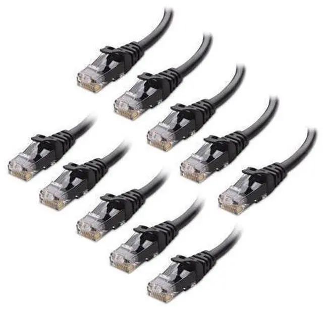 Alt view image 6 of 7 - Cable Matters 10Gbps 10-Pack Snagless Cat 6 Ethernet Cable 14 ft (Cat 6 Cable, Cat6 Cable, Internet Cable, Network Cable) in Black