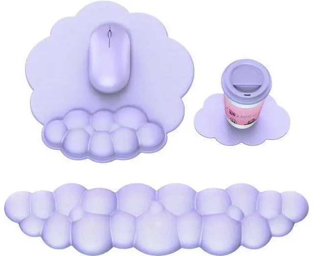 Main image of Cloud Mouse Pad with Wrist Rest Cloud Keyboard Wrist Rest Mouse Pad Wrist Support Ergonomic Keyboard Mouse Wrist Support (Purple)