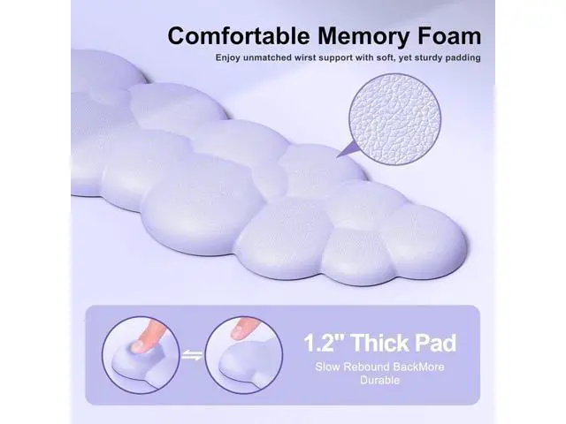 Alt view image 5 of 7 - Cloud Mouse Pad with Wrist Rest Cloud Keyboard Wrist Rest Mouse Pad Wrist Support Ergonomic Keyboard Mouse Wrist Support (Purple)