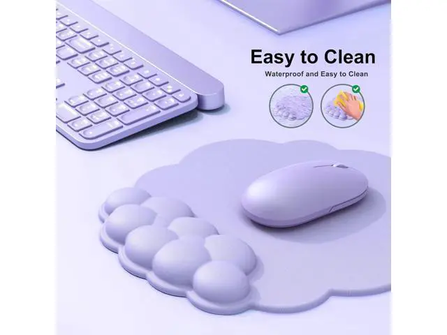 Alt view image 4 of 7 - Cloud Mouse Pad with Wrist Rest Cloud Keyboard Wrist Rest Mouse Pad Wrist Support Ergonomic Keyboard Mouse Wrist Support (Purple)