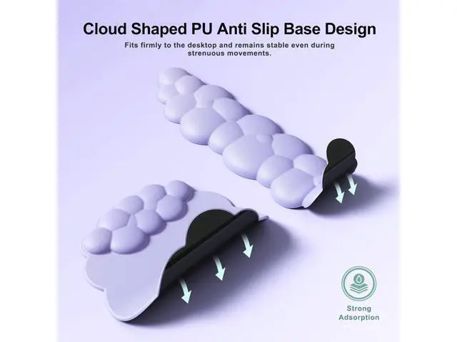 Alt view image 7 of 7 - Cloud Mouse Pad with Wrist Rest Cloud Keyboard Wrist Rest Mouse Pad Wrist Support Ergonomic Keyboard Mouse Wrist Support (Purple)