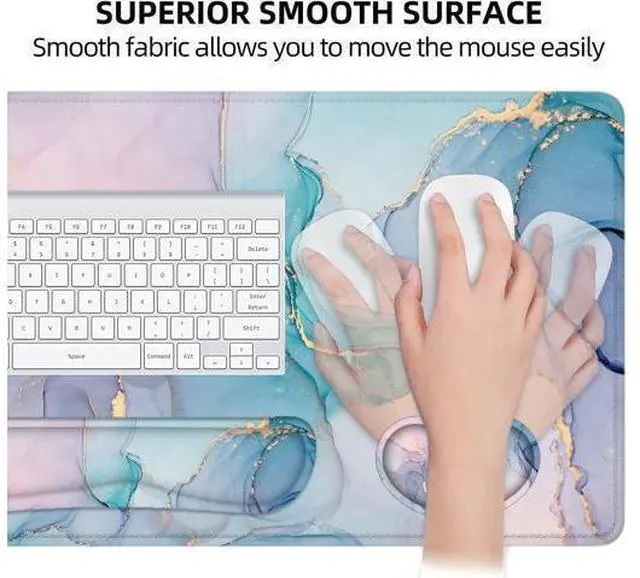 Alt view image 4 of 7 - Desk Mat Mouse Pad with Wrist Rest 4-in-1 Large Mouse Pads for Desk Ergonomic Mouse Pad and Keyboard Wrist Rest Gaming Keyboard Mat for Office Home
