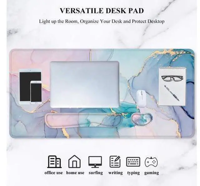 Alt view image 7 of 7 - Desk Mat Mouse Pad with Wrist Rest 4-in-1 Large Mouse Pads for Desk Ergonomic Mouse Pad and Keyboard Wrist Rest Gaming Keyboard Mat for Office Home