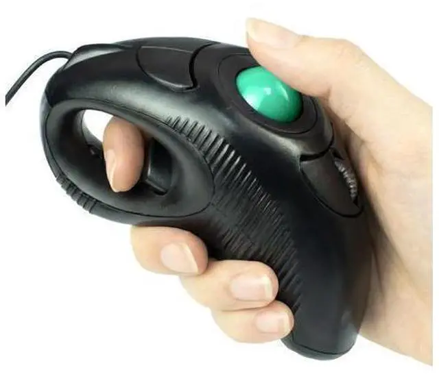 Main image of Finger Mouse, Handheld Trackball Mouse USB Wired Hand Held Thumb Ring Mice with Roller for Laptop Mac Window Computer Fits Left and Right Handed Users