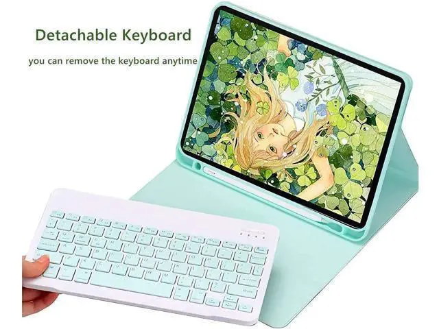 Alt view image 4 of 7 - iPad 10.2 Keyboard Case with Mouse, Case for iPad 9th Gen 2021/8th 2020/7th 2019/iPad Air 3/iPad Pro 10.5 with Keyboard and Mouse, Detachable Magnetic Keyboard Cover with Pencil Holder (Yellow)