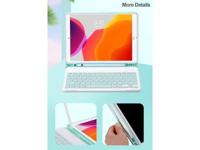 Alt view image 5 of 7 - iPad 10.2 Keyboard Case with Mouse, Case for iPad 9th Gen 2021/8th 2020/7th 2019/iPad Air 3/iPad Pro 10.5 with Keyboard and Mouse, Detachable Magnetic Keyboard Cover with Pencil Holder (Yellow)